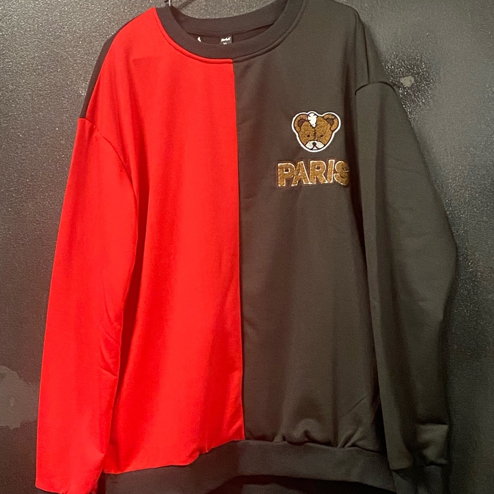 Mens red and black sweater